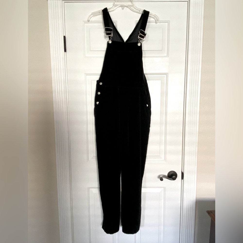 GAP Black Velvet Overalls Size Small